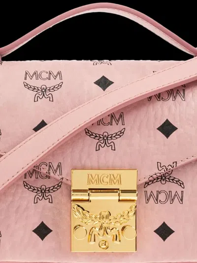 Mcm Shoulder Bags With Adjustable Strap And Gold-tone Hardware In Pink
