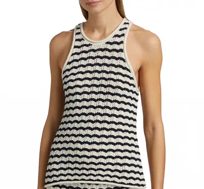 A.l.c Nelly Parchment Top In Navy Stripe In Multi