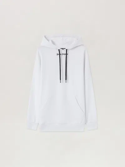 Palm Angels Logo-print Drawstring Hoodie In White