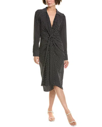 Michael Kors Collection Gathered Silk Dress In Multi