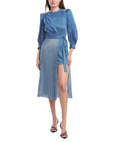 Sandro Accordion Pleated Wrap Dress In Multi