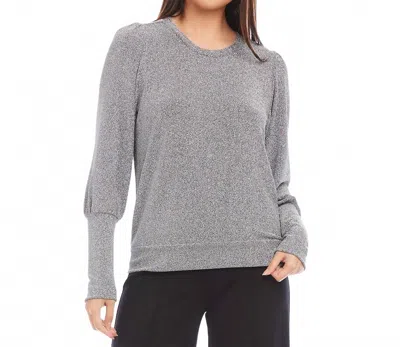 Karen Kane Metallic Knit Balloon Sleeve Top