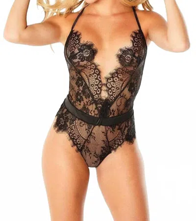 Oh La La Cheri Scarlett Full Lace Bodysuit In Black