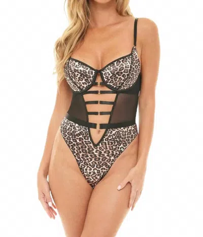 Oh La La Cheri Journee Leopard Print Teddy In Leopard / Black In Black