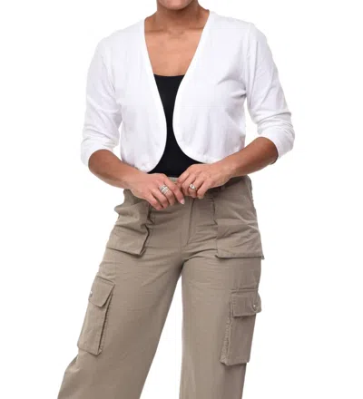 Tulip Clothing 3/4 Sleeves Shrug In Ivory
