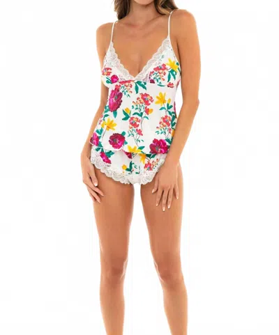 Oh La La Cheri Reina Cami And Short Set In White Floral Print In Multi