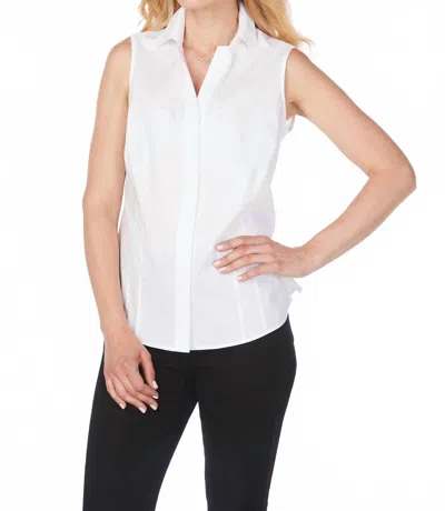 Foxcroft Women's Taylor Sleeveless Button Down In White In White