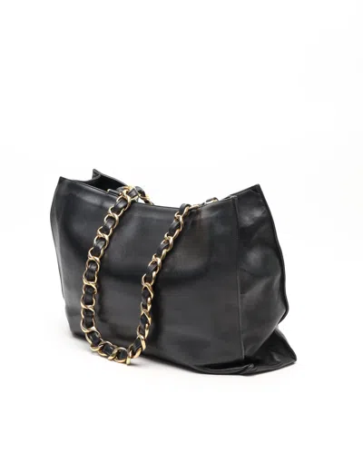 Pre-owned Chanel Cc Chain Tote Bag In Black