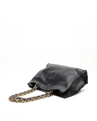 Pre-owned Chanel Cc Chain Tote Bag In Black