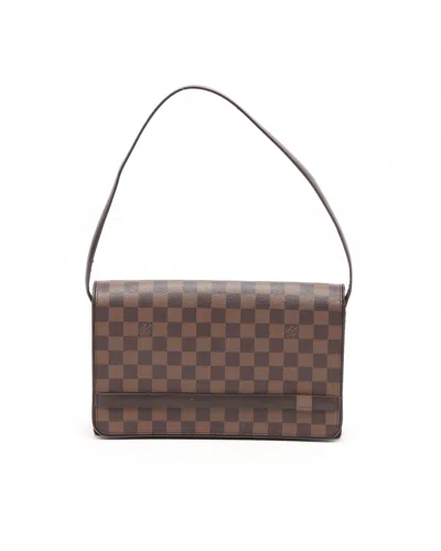 Pre-owned Louis Vuitton Damier Ebene Tribeca Bag In Brown