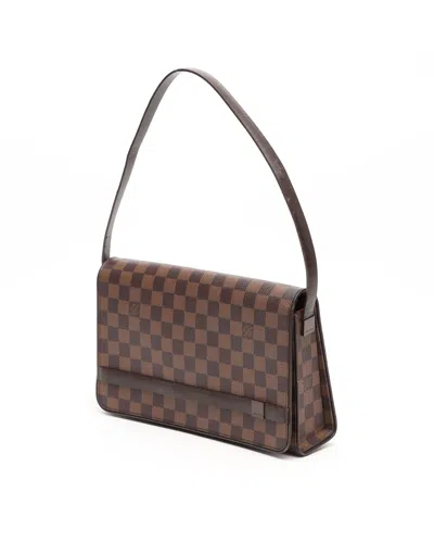 Pre-owned Louis Vuitton Damier Ebene Tribeca Bag In Brown