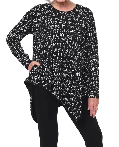 Tulip Clothing Kinsley Tunic In Black Alphabet