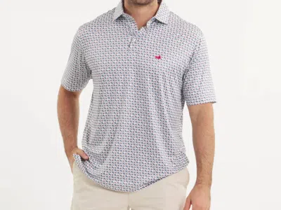 Southern Marsh Nantucket Relaxed Short Sleeve American West Polo In White In Blue