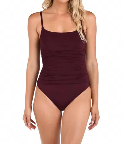 La Blanca Island Goddess One Piece Swimsuit In Dark Cherry In Black