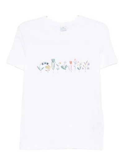 Ps By Paul Smith Ps Paul Smith Bloom Print Cotton T-shirt In White