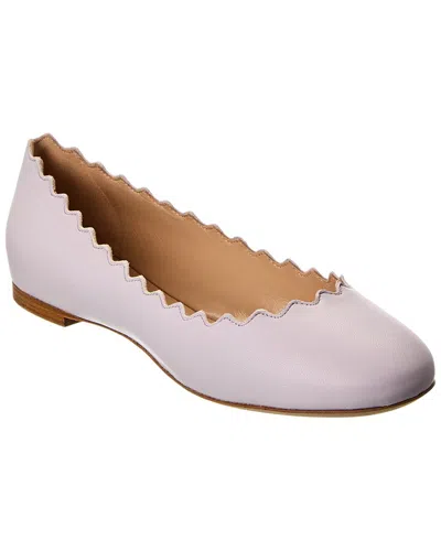 Chloé Chloe Lauren Scalloped Leather Ballerina Flat