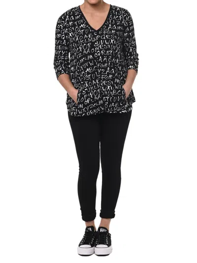 Tulip Clothing Willa Blouse In Black Alphabet
