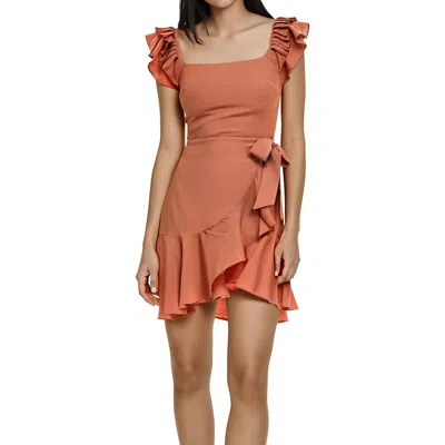 Trixxi Juniors Womens Faux-wrap Knit Mini Dress