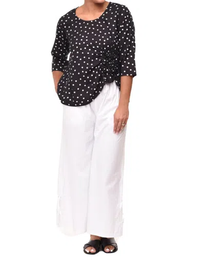 Tulip Clothing Olga Top In Black/white Seersucker Dot