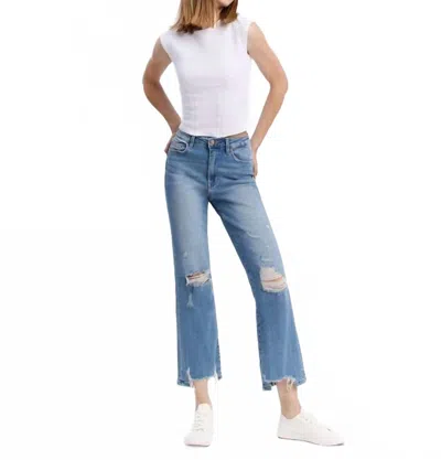 Flying Monkey 90's Vintage Super High Rise Ankle Flare Jeans In Valiance In Blue