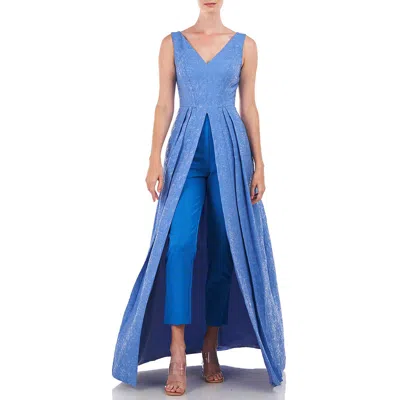 Kay Unger Collette Womens Pleated Walk-thru Jumpsuit