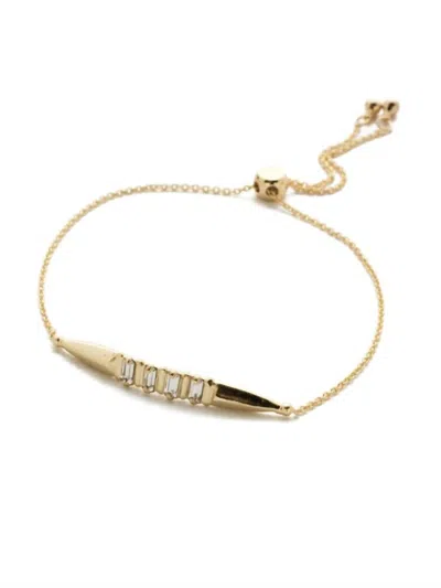 Sorrelli Women's Halcyon Cursory Crystal Slider Bracelet In Bright Gold-tone Finish