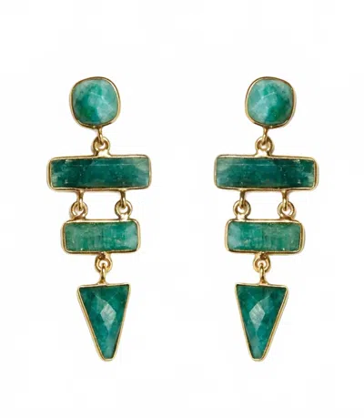 Felix Z Gemstone Dangle Earrings In Emerald