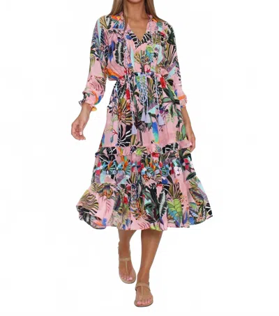 Taj By Sabrina Crippa Jungle Midi Dress In Multi In Multi