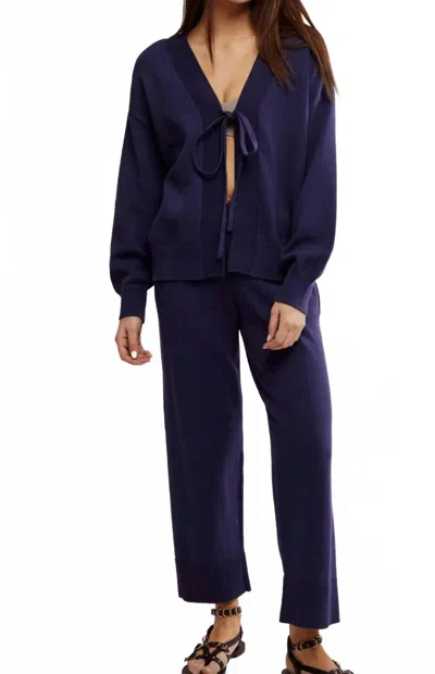 Free People Solar Sweater Set In Navy