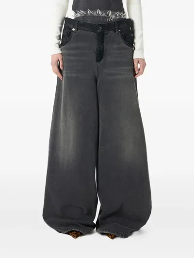 Blumarine Wide-leg Jeans In Black
