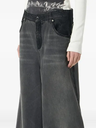 Blumarine Wide-leg Jeans In Black