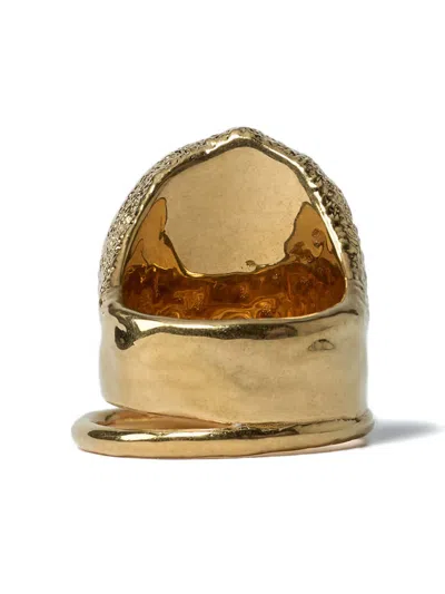 Chloé Textured Oval-stone Ring In Gold