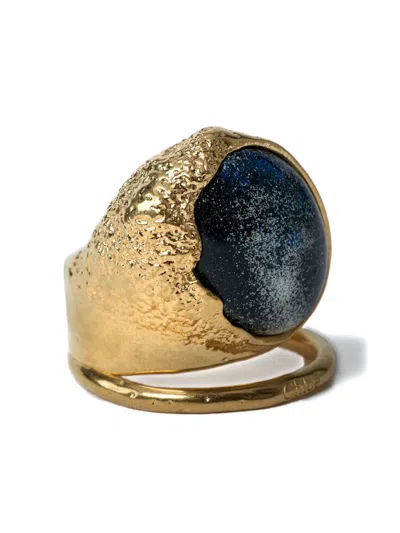Chloé Textured Oval-stone Ring In Gold