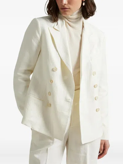 Polo Ralph Lauren Double-breasted Tailored Blazer In White