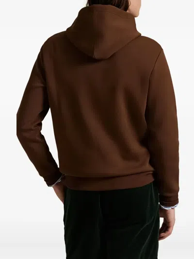 Polo Ralph Lauren Logo-embroidered Hoodie In Brown