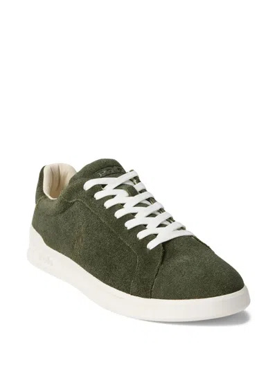 Polo Ralph Lauren Suede Low-top Sneakers In Green