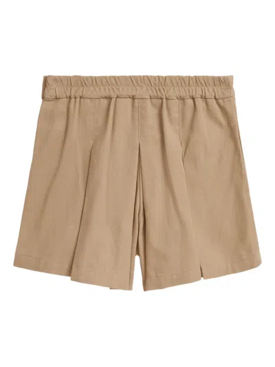 Polo Ralph Lauren Pleated Skorts In Brown