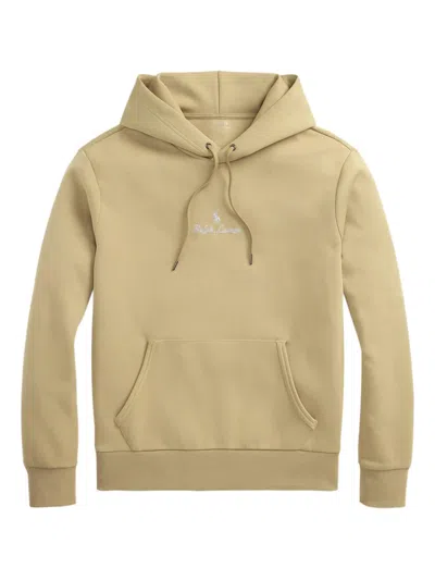 Polo Ralph Lauren Logo-embroidered Hoodie In Neutral