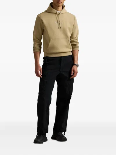 Polo Ralph Lauren Logo-embroidered Hoodie In Neutral