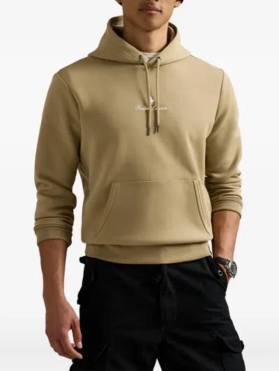 Polo Ralph Lauren Logo-embroidered Hoodie In Neutral