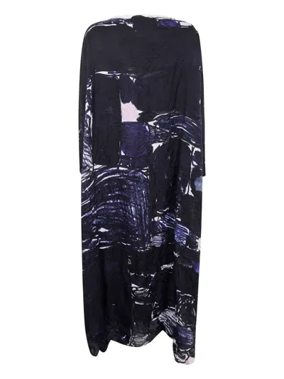 Daniela Gregis Abstract-print Silk Dress In Blue