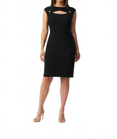 Joseph Ribkoff Cutout Sleeveless Sheath Midi Dress In Black In Black