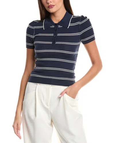 Simkhai Matty Silk & Cashmere-blend Polo Sweater In Blue