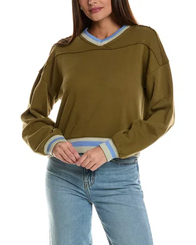 Free People Rio Crop Sweatshirt In Green