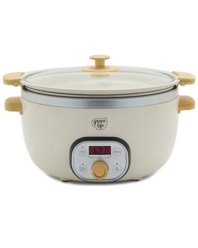 Greenlife Ceramic Nonstick 6qt Slow Cooker In Neutral