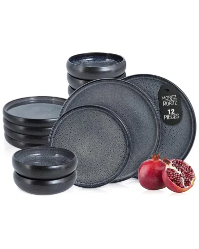 Moritz & Moritz Solid 12pc Stoneware Dinnerware Set