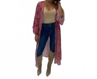 Best & Best Floral Duster Kimono In Red