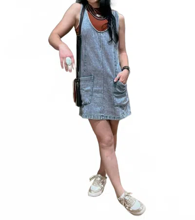 Tcec Lennox Denim Mini Dress In Blue In Blue