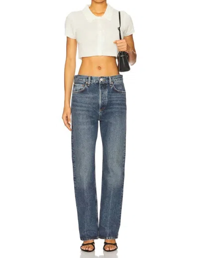 Agolde Fran Straight Leg Jeans In Dwell In Blue