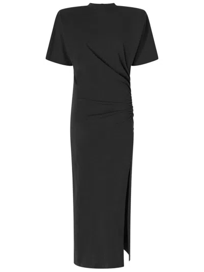 Pinko Long Dress With Padded Shoulders In Black